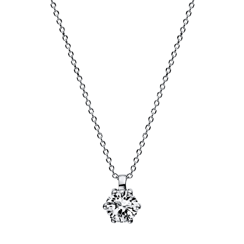 Solitaire Collier Weißgold 18kt 0,25ct