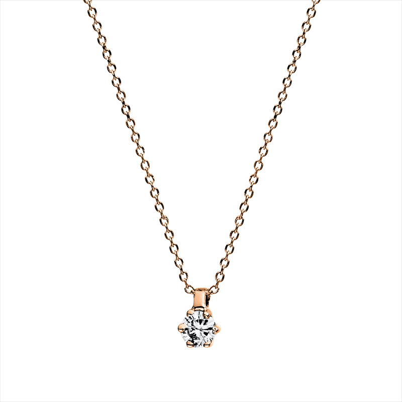 Solitaire Collier Rotgold 14kt 0,05ct