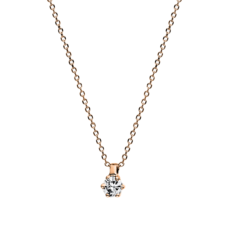 Solitaire Collier Rotgold 14kt 0,05ct