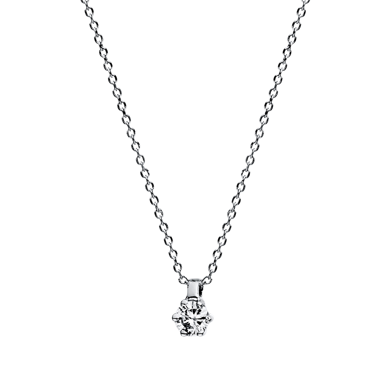 Solitaire Collier Weißgold 18kt 0,05ct