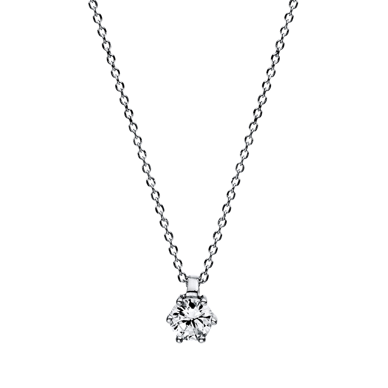 Solitaire Collier Weißgold 18kt 0,15ct