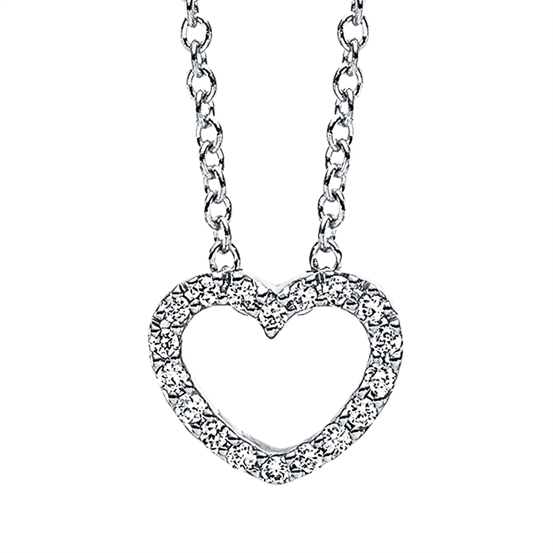Herz Collier Weißgold 14kt Ref-4D388