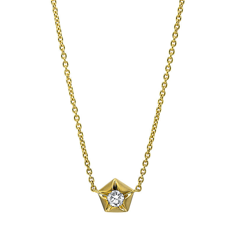 Solitaire Collier Gelbgold 18kt 0,1ct