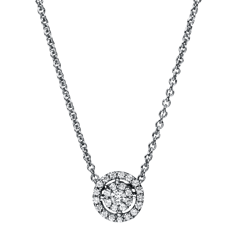 Illusion Classic Collier Weißgold 14kt 0,19ct