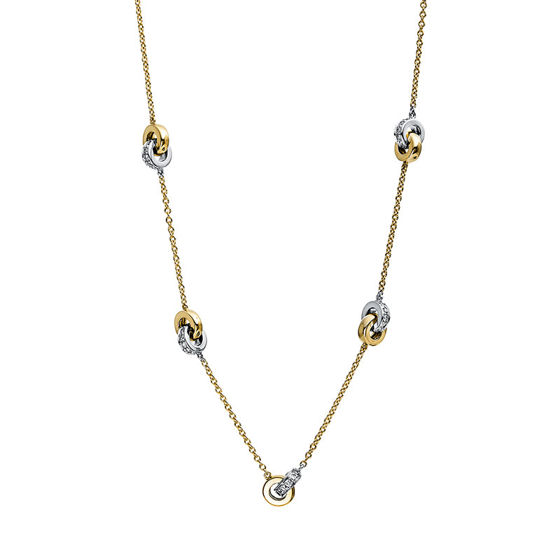 Modern Woman Collier Gelbgold / Weißgold 18kt 0,23ct