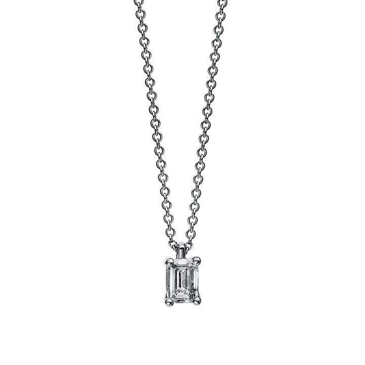 Solitaire Collier Weißgold 18kt Ref-4E446