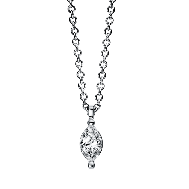 Solitaire Collier Weißgold 18kt 0,15ct