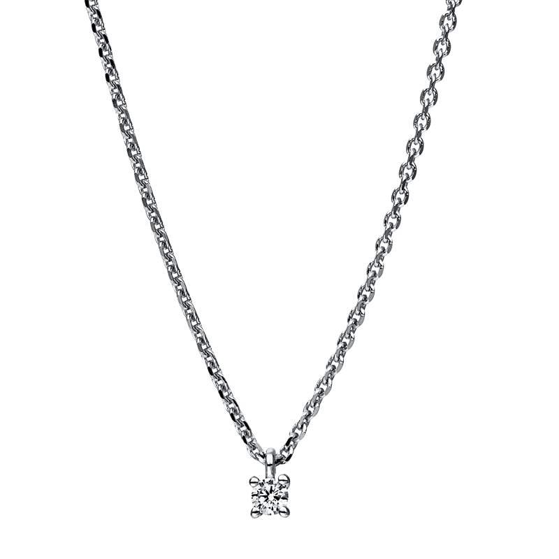 Solitaire Collier Weißgold 18kt 0,05ct