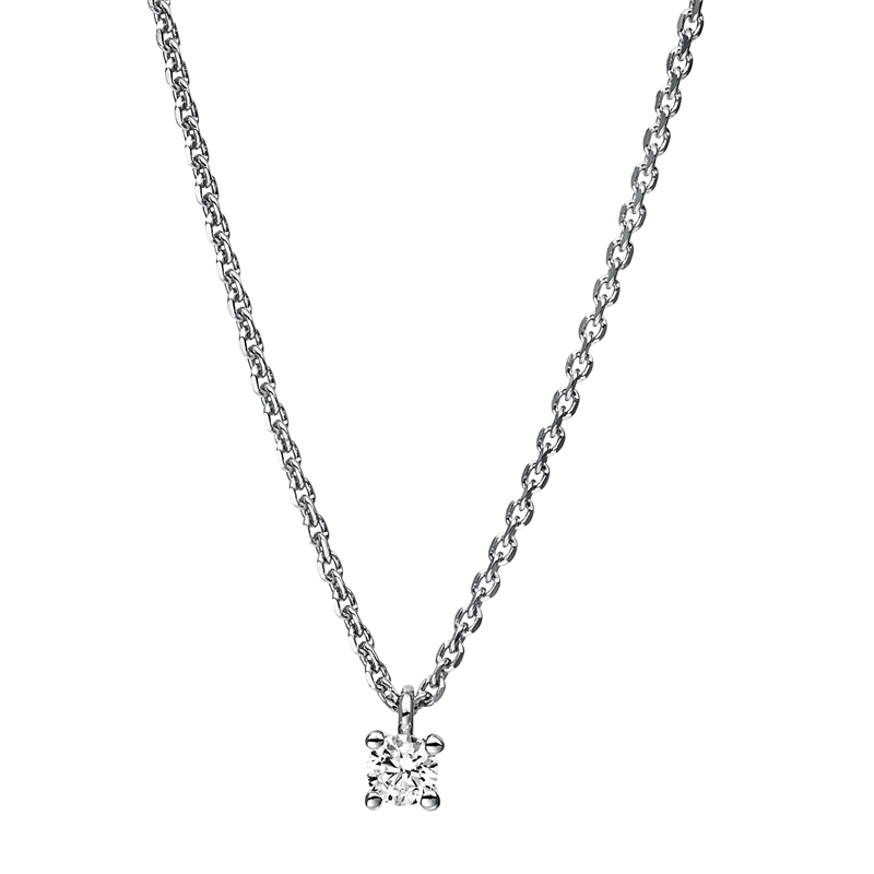 Solitaire Collier Weißgold 18kt 0,1ct