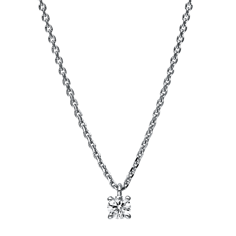 Solitaire Collier Weißgold 18kt 0,15ct