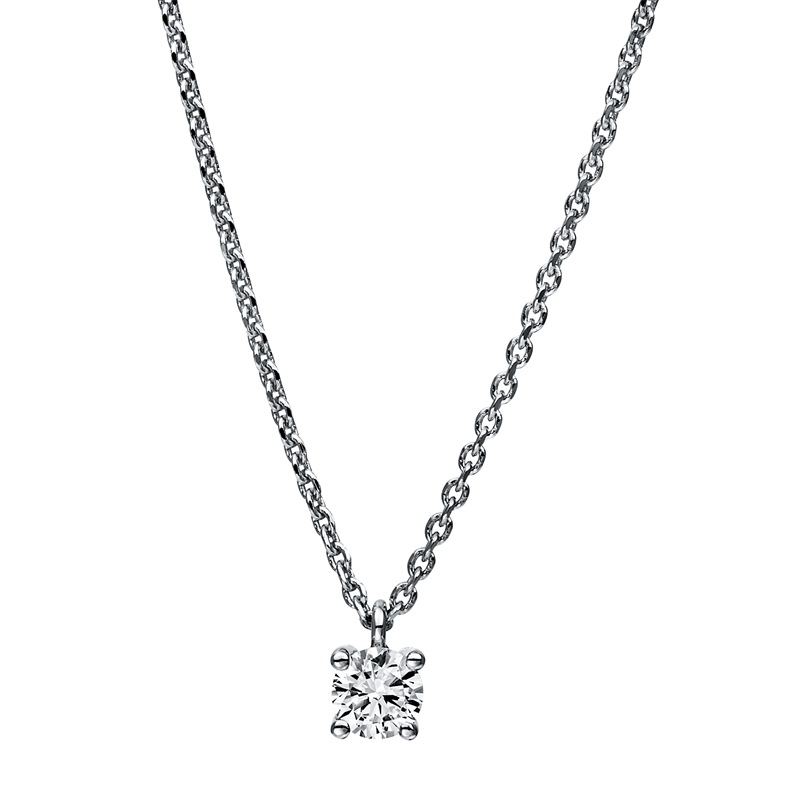 Solitaire Collier Weißgold 18kt 0,2ct