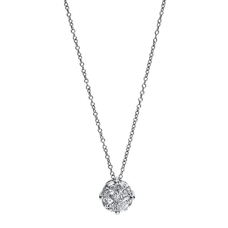 Baguette Illusion Collier Weißgold 18kt 0,76ct