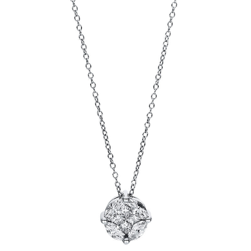 Mehrfachsteinbesatz Collier Weißgold 18kt 0,55ct