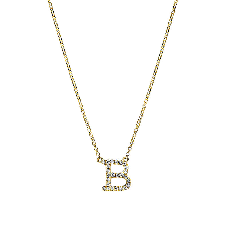 Buchstabe Collier Weißgold 18kt 0,11ct