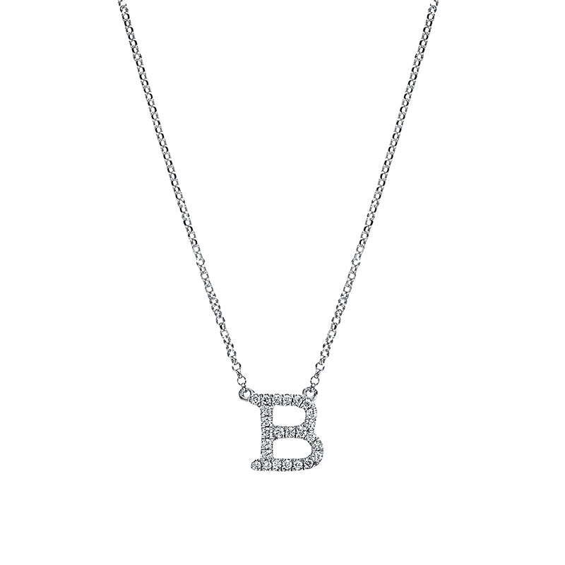 Buchstabe Collier Weißgold 18kt 0,11ct