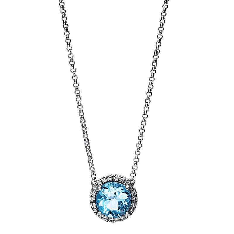 Farbstein Fashion Collier Weißgold 18kt 0,1ct