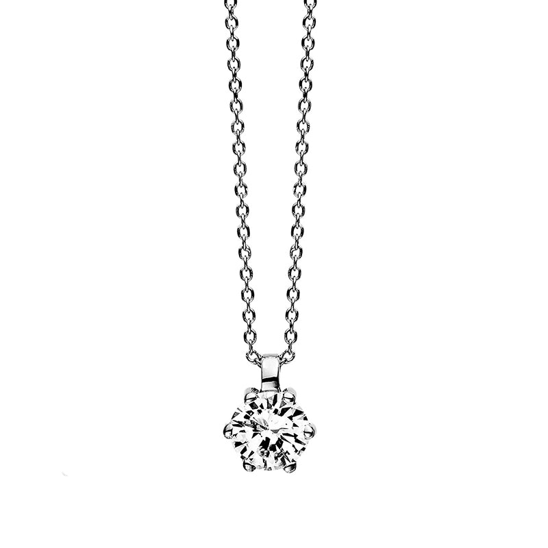 Solitaire Collier Weißgold 18kt 0,7ct