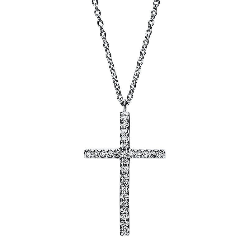 Kreuz Collier Weißgold 18kt 0,09ct
