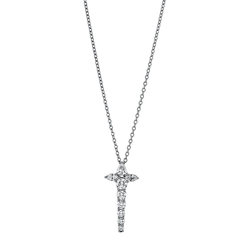 Kreuz Collier Weißgold 18kt 0,79ct