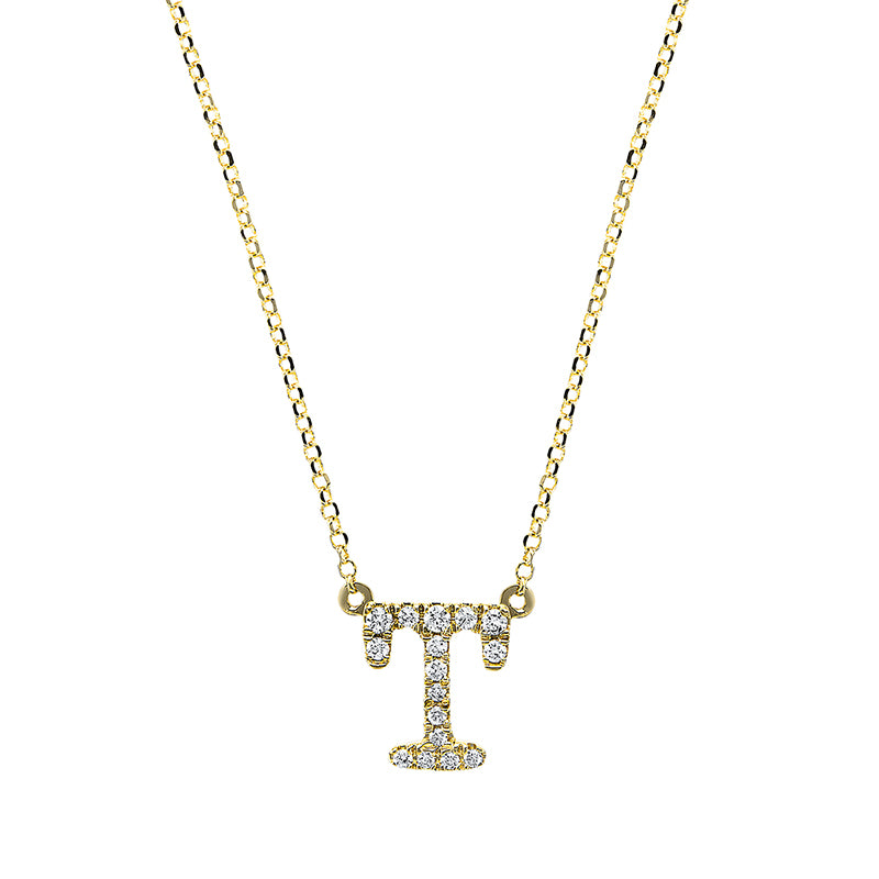Buchstabe Collier Gelbgold 18kt 0,08ct