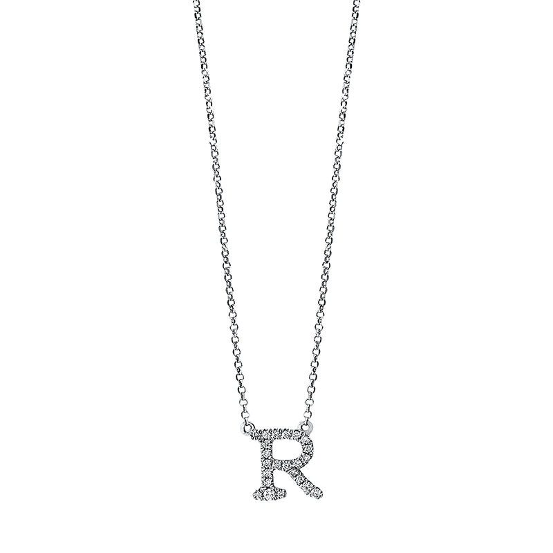 Buchstabe Collier Weißgold 18kt 0,1ct