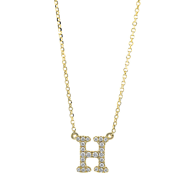 Buchstabe Collier Gelbgold 18kt 0,1ct