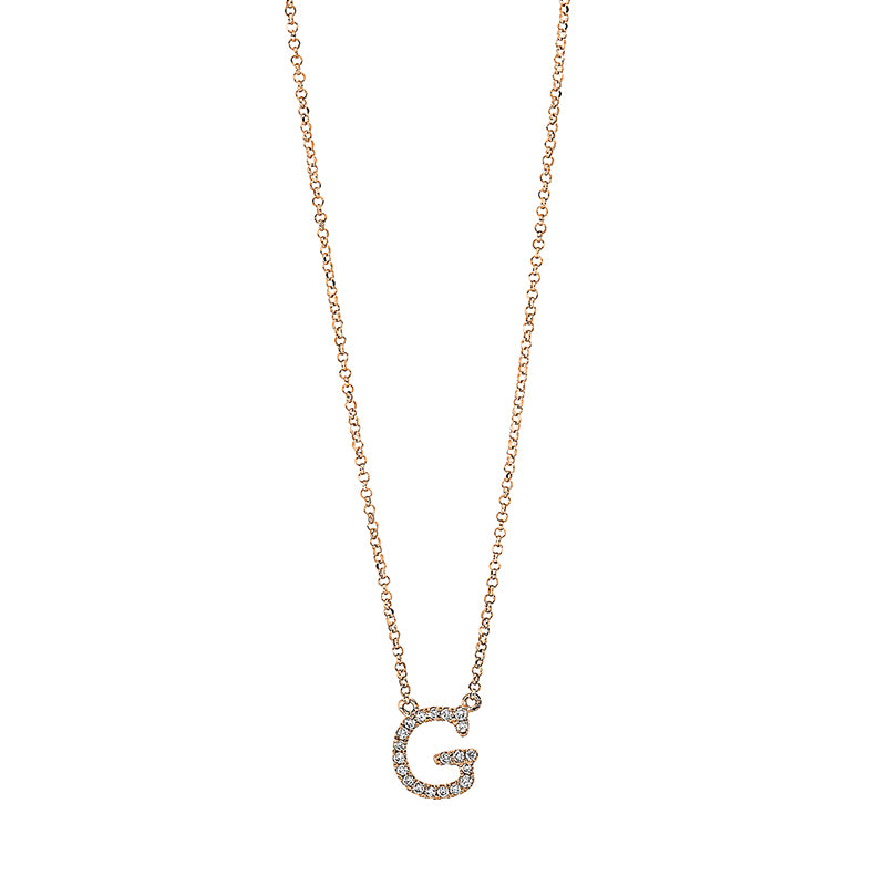 Buchstabe Collier Rotgold 18kt 0,08ct