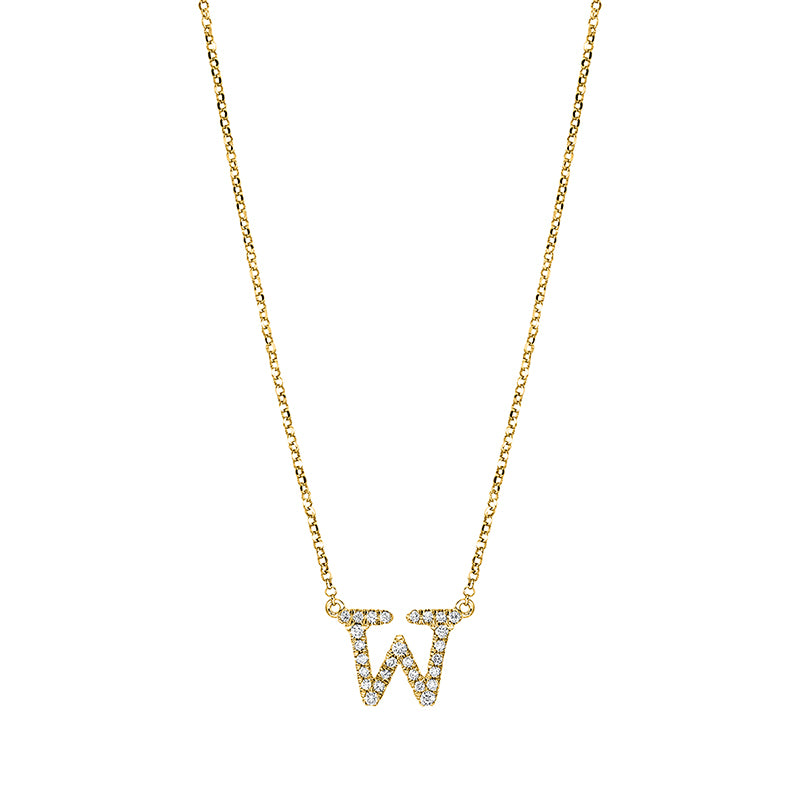 Buchstabe Collier Weißgold 18kt 0,11ct