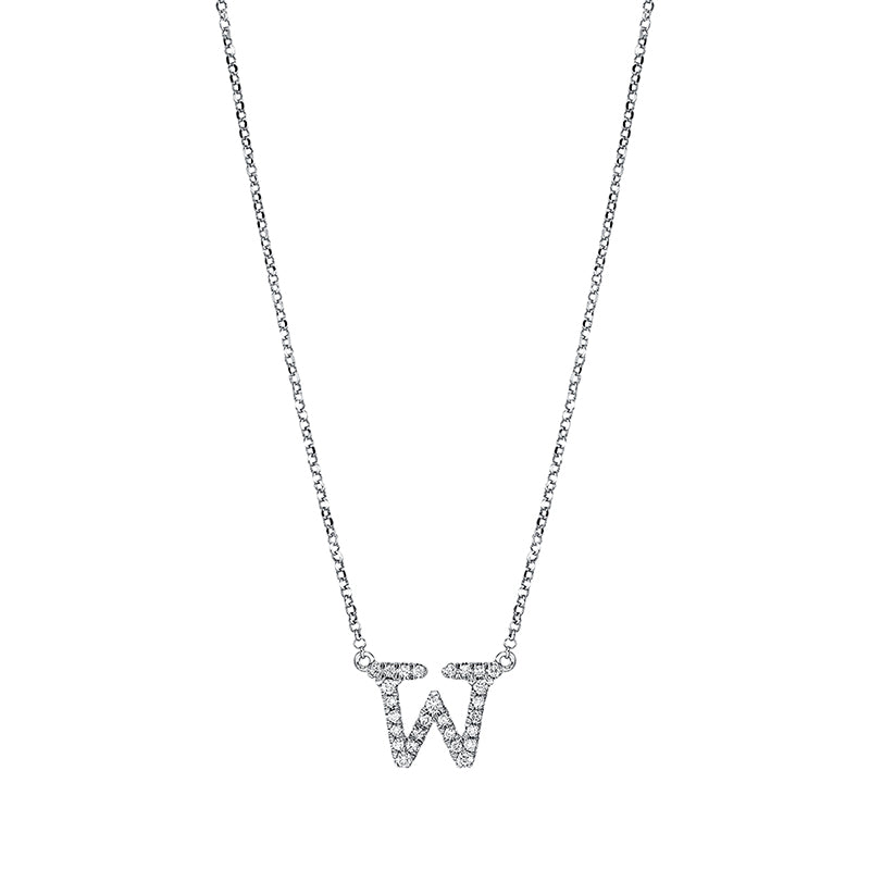 Buchstabe Collier Weißgold 18kt 0,11ct
