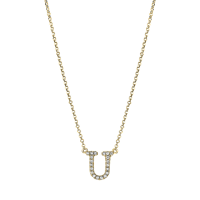 Buchstabe Collier Weißgold 18kt 0,07ct