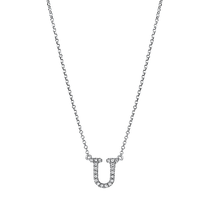Buchstabe Collier Weißgold 18kt 0,07ct