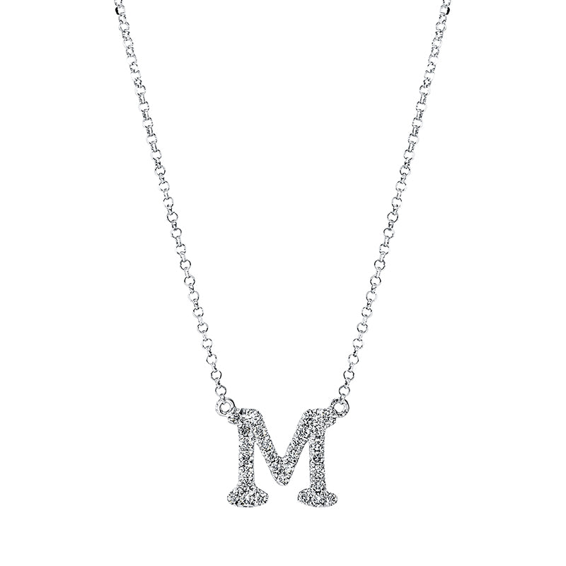 Buchstabe Collier Weißgold 18kt 0,15ct