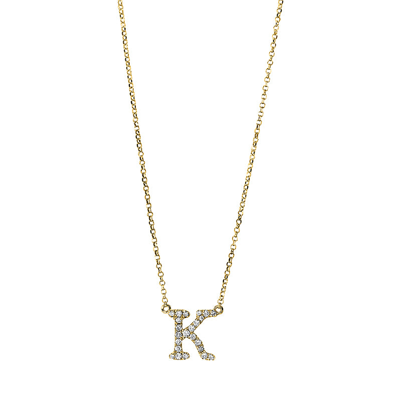 Buchstabe Collier Gelbgold 18kt 0,13ct