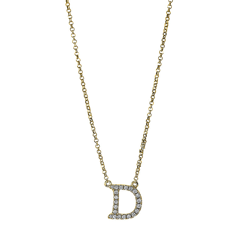 Buchstabe Collier Weißgold 18kt 0,08ct
