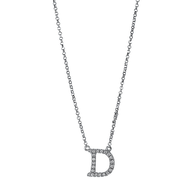 Buchstabe Collier Weißgold 18kt 0,08ct