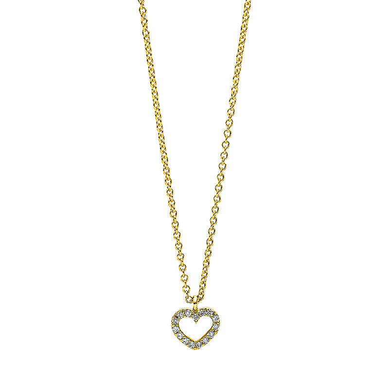 Herz Collier Weißgold 18kt 0,04ct