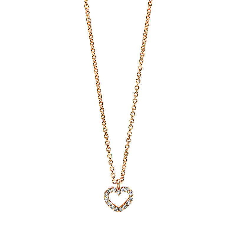 Herz Collier Weißgold 18kt 0,04ct