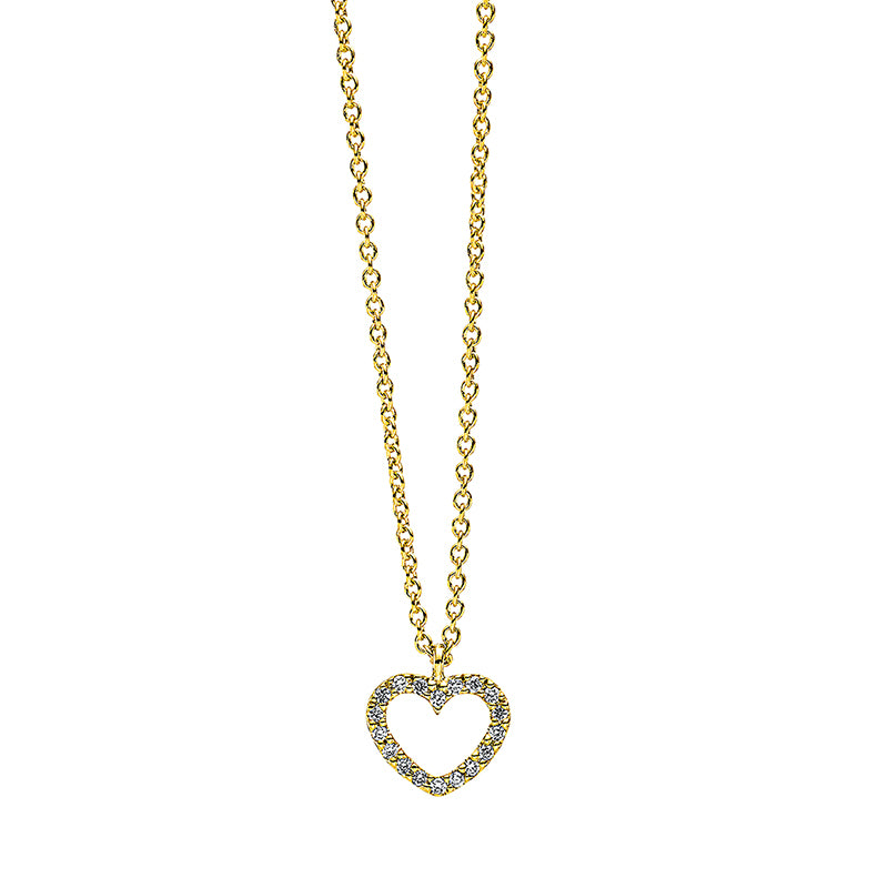 Herz Collier Weißgold 18kt 0,04ct