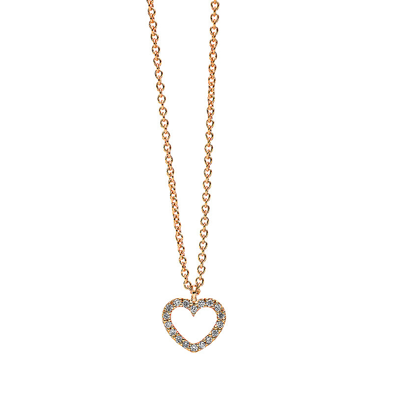 Herz Collier Weißgold 18kt 0,04ct