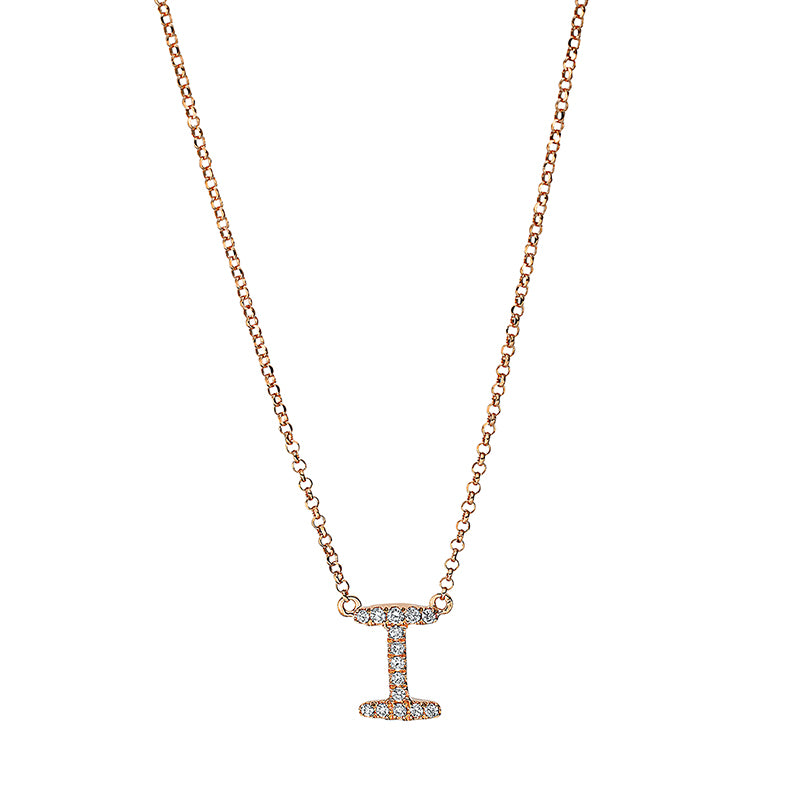 Buchstabe Collier Rotgold 18kt 0,06ct