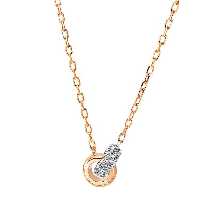 Modern Woman Collier Rotgold / Weißgold 18kt 0,12ct