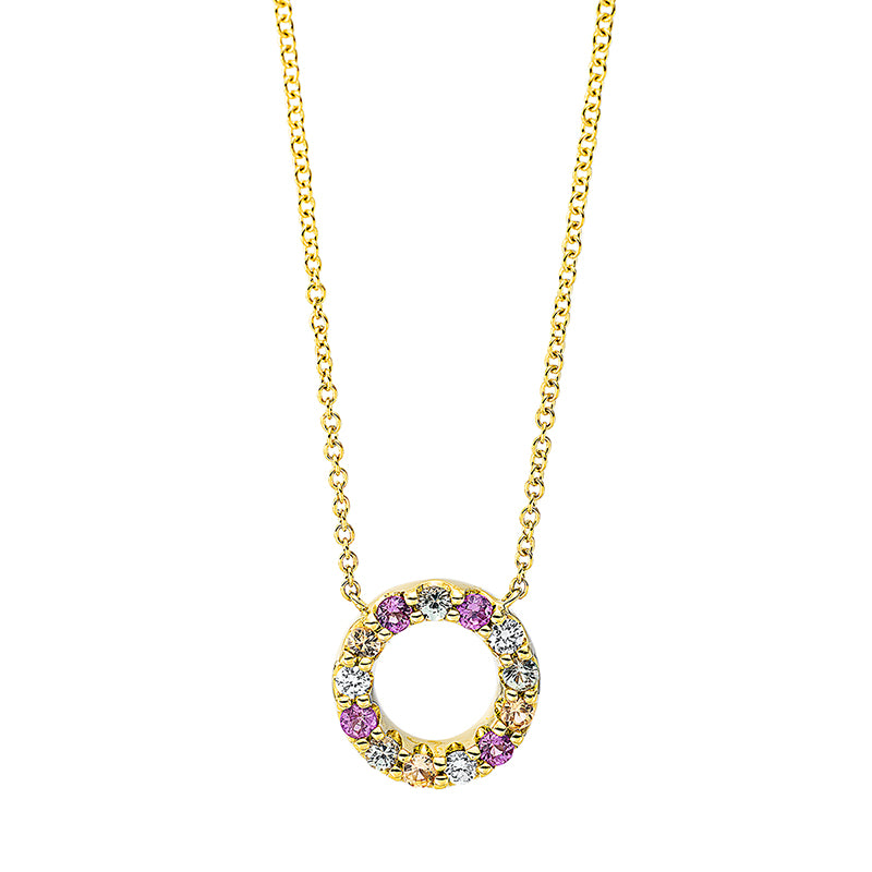 Rainbow & Multicolor Collier Gelbgold 18kt 0,06ct