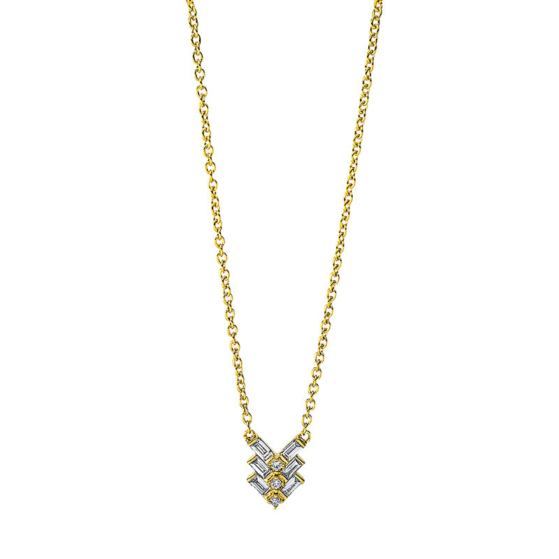 Baguette Collier Gelbgold 18kt 0,12ct