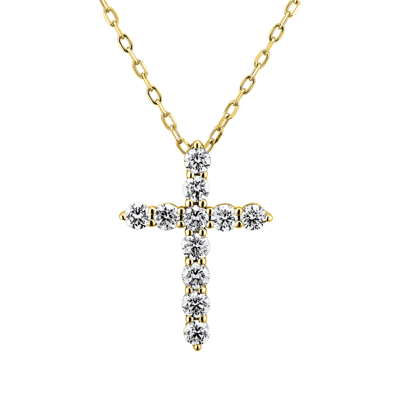 Kreuz Collier Gelbgold 18kt Ref-4J541