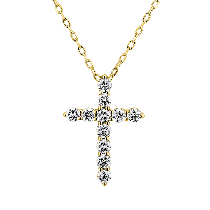 Kreuz Collier Gelbgold 18kt Ref-4J541