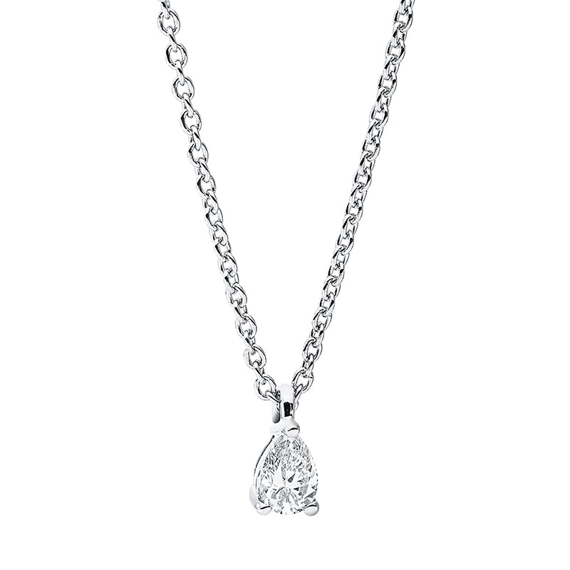Solitaire Collier Weißgold 18kt 0,1ct