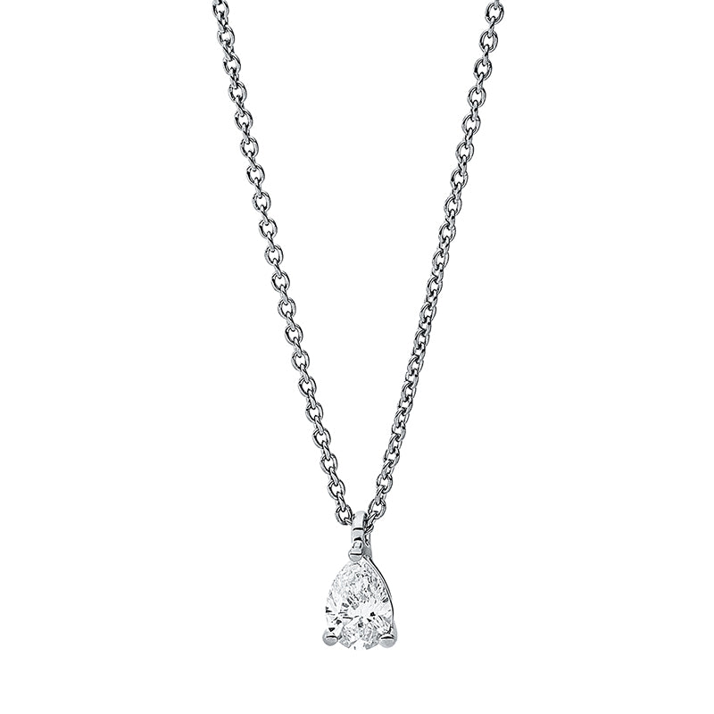 Solitaire Collier Weißgold 18kt 0,2ct