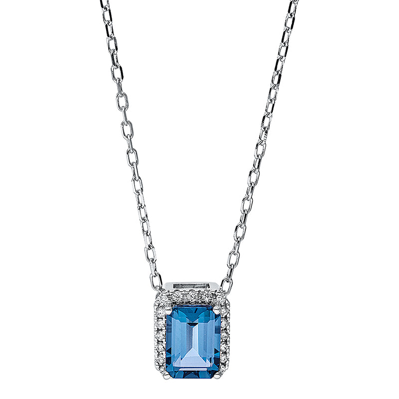 Farbstein Fashion Collier Weißgold 18kt 0,08ct