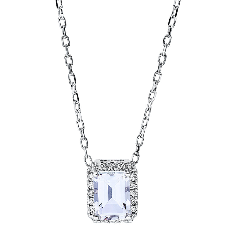 Farbstein Fashion Collier Weißgold 18kt 0,08ct