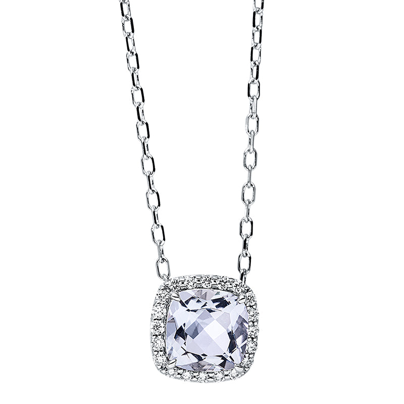 Farbstein Fashion Collier Weißgold 18kt 0,1ct